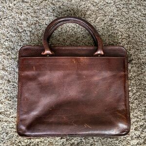 More and Giles Leather Laptop Bag